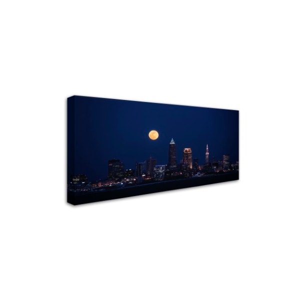 Kurt Shaffer 'Full Moon CLE' Canvas Art,24x47